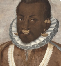 Image of Don Francisco de la Arobe in a 1599 portrait of him and his sons.